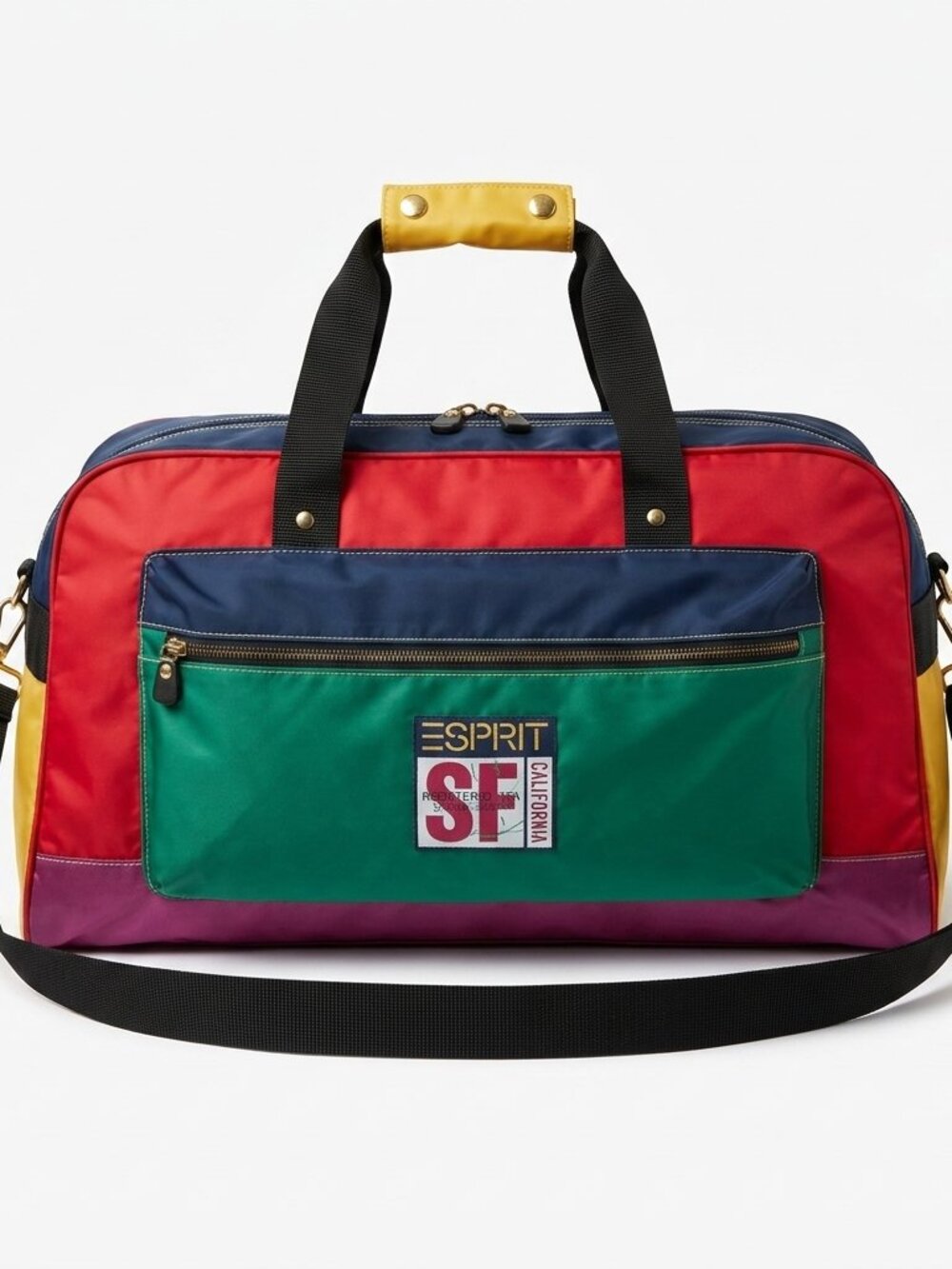 Esprit Unisex L Travel Duffle Multi Colorblock Nylon SF Rare Archival Gorpcore - Picture 1 of 7